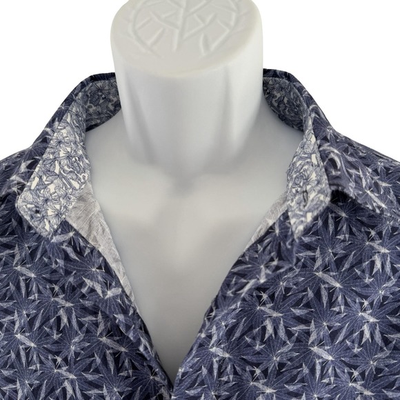 Robert Graham Shirt Mens XL Blue Classic Fit Linen Blend Long Sleeve Button Up - Picture 10 of 16